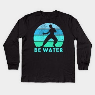 Be Water Retro Kids Long Sleeve T-Shirt